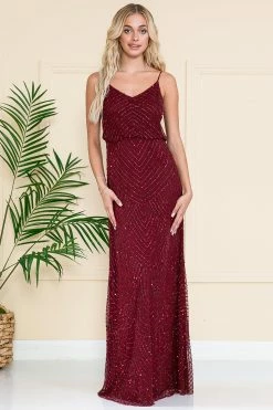 Beaded Sleeveless V-Neck Gown By Amelia Couture IN001 -Dresses Shop 0003491 in001