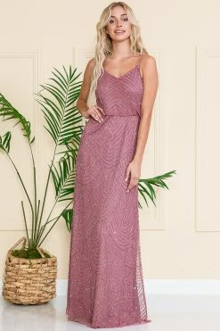 Beaded Sleeveless V-Neck Gown By Amelia Couture IN001 -Dresses Shop 0003495 in001