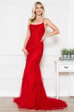 Fitted Embroidered Sleeveless Gown By Amelia Couture 799