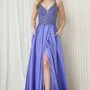Sequin Applique Satin Slit Gown By Amelia Couture 6120 -Dresses Shop 0004477 6120