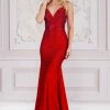 Heat Stone V-Neck Mermaid Gown By Amelia Couture 3018