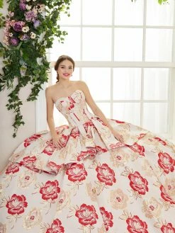 2 Piece Floral Print Quinceanera Dress By House Of Wu 26967