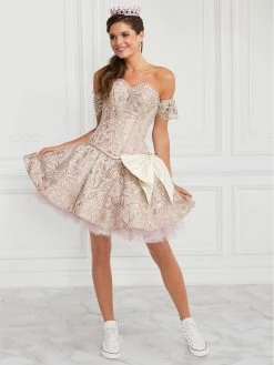 Dresses Shop -Dresses Shop 3 piece strapless jacquard quinceanera dress by la glitter 24065 quinceanera dresses la glitter by house of wu 0 blushchampagne 220267