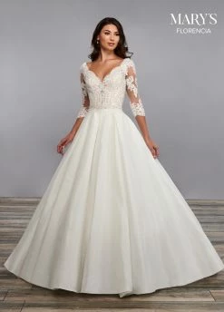 3/4 Length Sleeve Wedding Ballgown By Mary's Bridal MB3088 17 3/4 Length Sleeve Wedding Ballgown By Mary's Bridal MB3088 -Dresses Shop 34 length sleeve wedding ballgown by marys bridal mb3088 wedding dresses florencia by marys bridal 474507