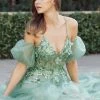 3D Butterfly Puff Sleeve Corset Gown By Juliet 2401 -Dresses Shop 3d butterfly puff sleeve corset gown by juliet 2401 long formal dresses juliet 569933
