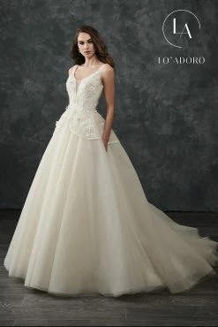 3D Floral A-Line Bridal Dress By Mary's Bridal M668