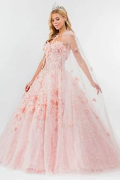 3D Floral Cape Ball Gown By Elizabeth K GL1939 -Dresses Shop 3d floral cape ball gown by elizabeth k gl1939 quinceanera dresses elizabeth k 865781