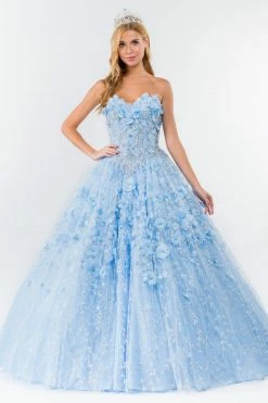 3D Floral Cape Ball Gown By Elizabeth K GL1939 -Dresses Shop 3d floral cape ball gown by elizabeth k gl1939 quinceanera dresses elizabeth k xs baby blue 539988