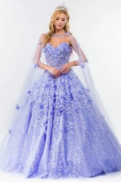 3D Floral Cape Ball Gown By Elizabeth K GL1939 -Dresses Shop 3d floral cape ball gown by elizabeth k gl1939 quinceanera dresses elizabeth k xs lilac 121168