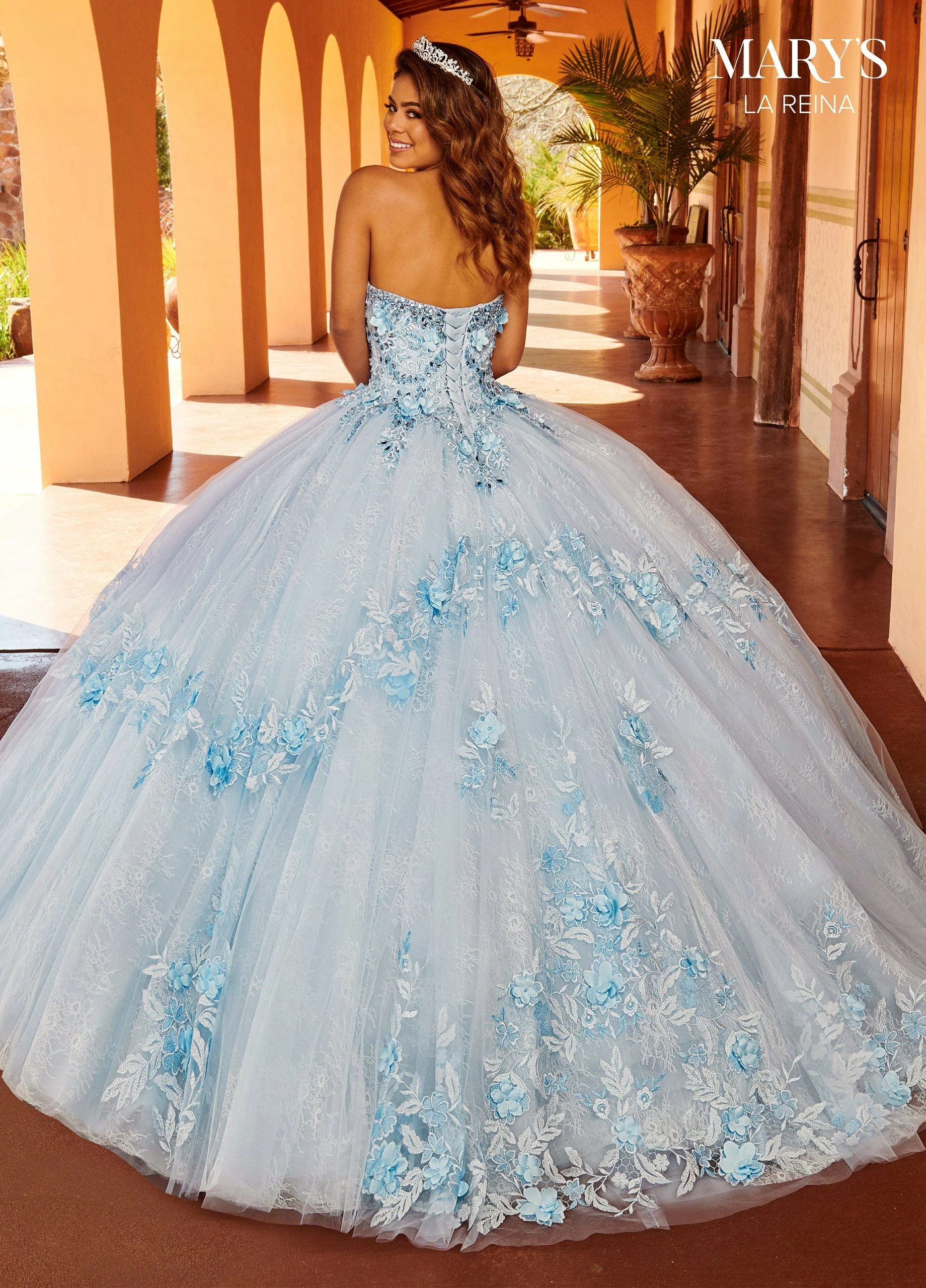 3D Floral Cape Quinceanera Dress By Mary's Bridal MQ2157 9 3D Floral Cape Quinceanera Dress By Mary's Bridal MQ2157 - Image 7