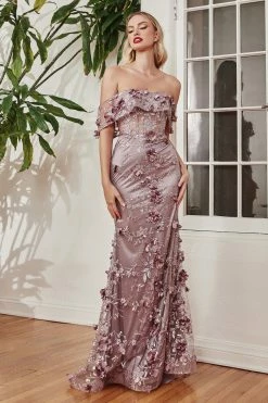 3D Floral Fitted Off Shoulder Gown By Ladivine J832 18 3D Floral Fitted Off Shoulder Gown By Ladivine J832 -Dresses Shop 3d floral fitted off shoulder gown by ladivine j832 long formal dresses cinderella divine 6 mauve 487443