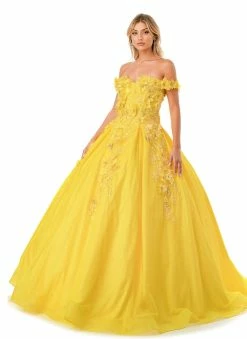 3D Floral Off Shoulder Ball Gown By Coya L2501 -Dresses Shop 3d floral off shoulder ball gown by coya l2501 quinceanera dresses coya collection 778925