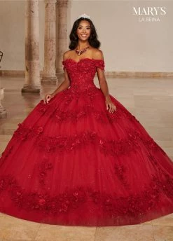 3D Floral Quinceanera Dress By Mary's Bridal MQ2145 -Dresses Shop 3d floral quinceanera dress by marys bridal mq2145 quinceanera dresses marys bridal 0 red 245112