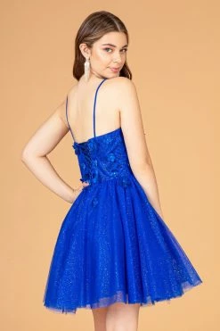 3D Floral Short Glitter Dress By Elizabeth K GS3090 -Dresses Shop 3d floral short glitter dress by elizabeth k gs3090 short cocktail dresses elizabeth k 346806