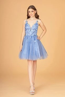 3D Floral Short Glitter Dress By Elizabeth K GS3090 -Dresses Shop 3d floral short glitter dress by elizabeth k gs3090 short cocktail dresses elizabeth k 583987