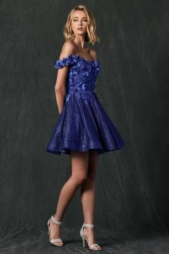 3D Floral Short Off Shoulder Dress By Juliet 861 -Dresses Shop 3d floral short off shoulder dress by juliet 861 short cocktail dresses juliet 536600