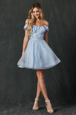 3D Floral Short Off Shoulder Dress By Juliet 861 -Dresses Shop 3d floral short off shoulder dress by juliet 861 short cocktail dresses juliet 816018