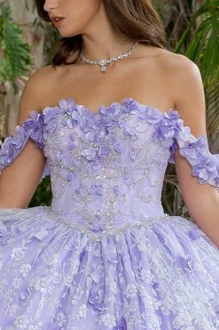 3D Floral Sweetheart Cloak Ball Gown By Petite Adele PQ1004 -Dresses Shop 3d floral sweetheart cloak ball gown by petite adele pq1004 quinceanera dresses bella princess couture by petite adele 329920