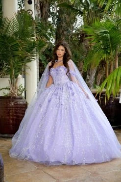 3D Floral Sweetheart Cloak Ball Gown By Petite Adele PQ1004 -Dresses Shop 3d floral sweetheart cloak ball gown by petite adele pq1004 quinceanera dresses bella princess couture by petite adele 589239
