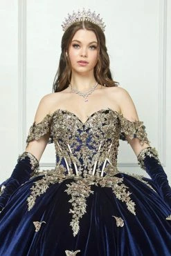 Applique Sweetheart Velvet Ball Gown By Petite Adele PQ1038 -Dresses Shop BellaPrincessCoture PQ1038 2of2 1000x1500 1