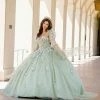 Bell Sleeve Strapless Ball Gown By Petite Adele PQ1029 -Dresses Shop BellaPrincessCouture PQ1029Sage 0862 1000x1500 1
