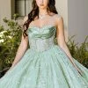 Strapless Sheer Corset Ball Gown By Petite Adele PQ1034