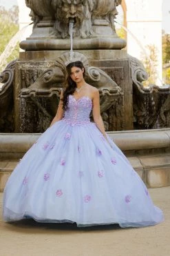 Long Sleeve Strapless Ball Gown By Petite Adele PQ1035 -Dresses Shop BellaPrincessCouture PQ1035BlueLilac 1358 1 1000x1500 1