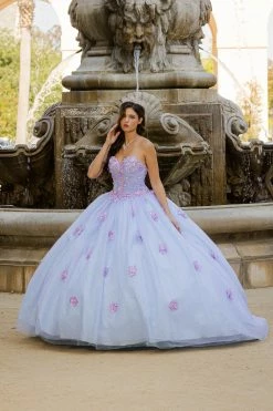 Long Sleeve Strapless Ball Gown By Petite Adele PQ1035 -Dresses Shop BellaPrincessCouture PQ1035BlueLilac 1362 1000x1500 1