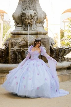 Long Sleeve Strapless Ball Gown By Petite Adele PQ1035 -Dresses Shop BellaPrincessCouture PQ1035BlueLilac 161 1 1000x1500 1