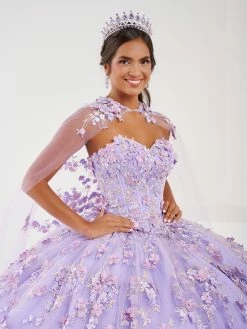 Strapless Cape Quinceanera Dress By Fiesta Gowns 56494 -Dresses Shop FiestaGowns 56494 7 LilacMulti