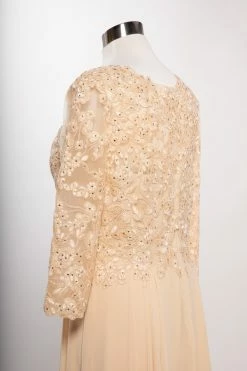 Applique 3/4 Sleeve A-line Gown By Coya M2758Q -Dresses Shop applique 34 sleeve a line gown by coya m2758q long formal dresses coya collection 482908