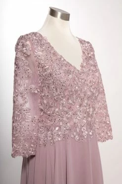 Applique 3/4 Sleeve A-line Gown By Coya M2758Q -Dresses Shop applique 34 sleeve a line gown by coya m2758q long formal dresses coya collection 904973