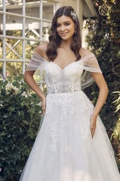 Applique Off Shoulder Bridal Ball Gown By Nox Anabel JE946 -Dresses Shop applique off shoulder bridal ball gown by nox anabel je946 long formal dresses nox anabel 455585