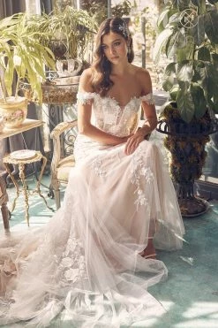Applique Off Shoulder Bridal Mermaid Gown By Nox Anabel JE974 -Dresses Shop applique off shoulder bridal mermaid gown by nox anabel je974 long formal dresses nox anabel 534835