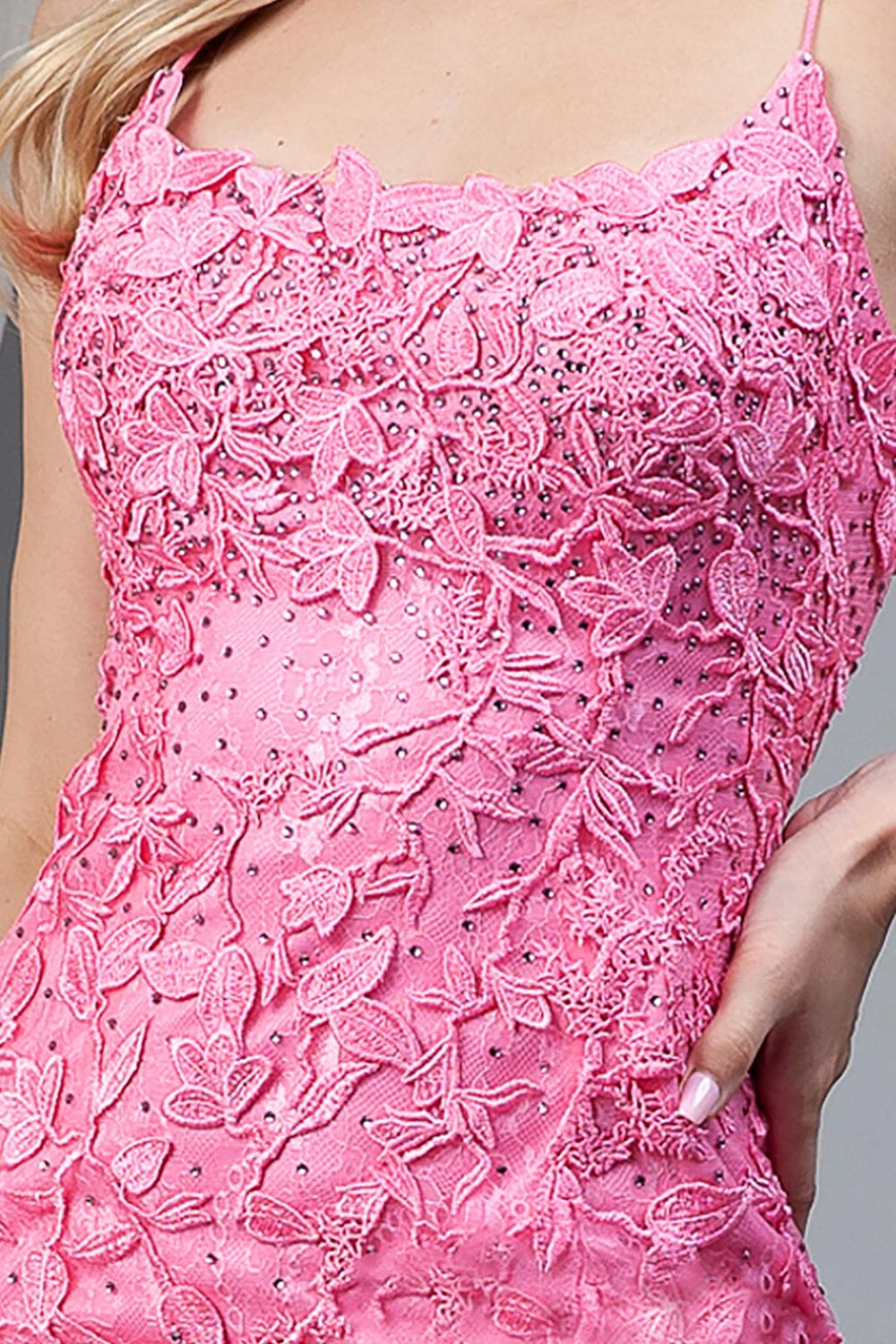 Applique Short Sleeveless Dress By Amelia Couture 7010S 5 Applique Short Sleeveless Dress By Amelia Couture 7010S - Image 3