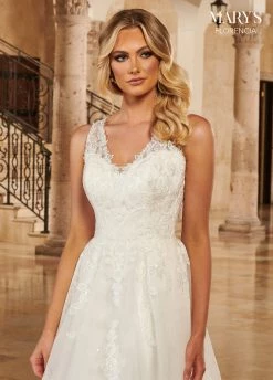 Applique Sleeveless Bridal Gown By Mary's Bridal MB3135 -Dresses Shop applique sleeveless bridal gown by marys bridal mb3135 wedding dresses florencia by marys bridal 118811