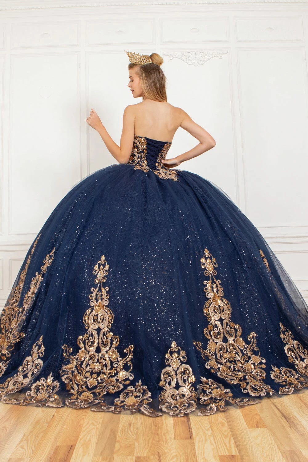 Applique Strapless Cape Ball Gown By Cinderella Couture 8063J 4 Applique Strapless Cape Ball Gown By Cinderella Couture 8063J - Image 2
