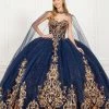 Applique Strapless Cape Ball Gown By Cinderella Couture 8063J -Dresses Shop applique strapless cape ball gown by cinderella couture 8063j quinceanera dresses cinderella couture xs navy 382900