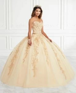 Applique Strapless Quinceanera Dress By Fiesta Gowns 56393 (Size 10 - 16)
