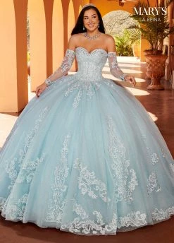 Applique Strapless Quinceanera Dress By Mary's Bridal MQ2156 -Dresses Shop applique strapless quinceanera dress by marys bridal mq2156 quinceanera dresses marys bridal 0 light blue 122442