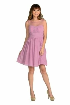 Aqua Short Sleeveless Illusion Dress With Bow By Poly USA -Dresses Shop aqua short sleeveless illusion dress with bow by poly usa short cocktail dresses poly usa xs mauve 358918