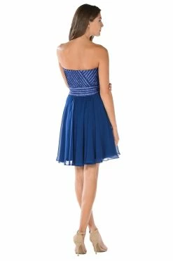 Aqua Short Strapless Dress With Sequined Top By Poly USA -Dresses Shop aqua short strapless dress with sequined top by poly usa short cocktail dresses poly usa 349683