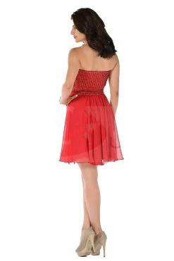 Aqua Short Strapless Dress With Sequined Top By Poly USA -Dresses Shop aqua short strapless dress with sequined top by poly usa short cocktail dresses poly usa 614095