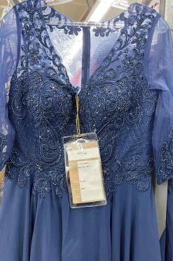 Bead Embroidered 3/4 Sleeve Gown By Coya M2722 -Dresses Shop bead embroidered 34 sleeve gown by coya m2722 long formal dresses coya collection m navy 907445