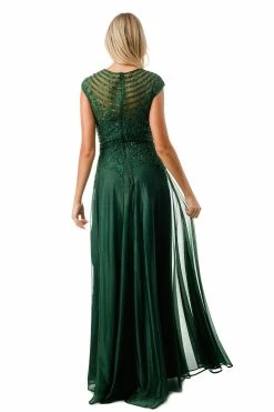 Bead Embroidered Cap Sleeve A-line Gown By Coya M2736Y -Dresses Shop bead embroidered cap sleeve a line gown by coya m2736y long formal dresses coya collection 380306