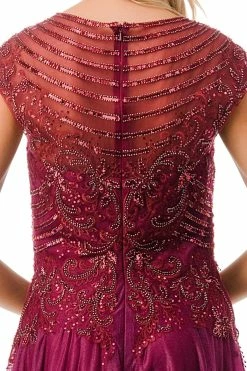 Bead Embroidered Cap Sleeve A-line Gown By Coya M2736Y -Dresses Shop bead embroidered cap sleeve a line gown by coya m2736y long formal dresses coya collection 722426