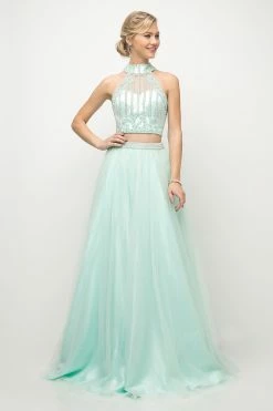 Beaded Two Piece Ball Gown By Cinderella Divine 8994