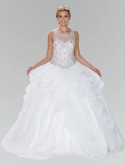 Beaded Illusion Ballgown With Bolero By Elizabeth K GL2378 -Dresses Shop beaded illusion ballgown with bolero by elizabeth k gl2378 quinceanera dresses elizabeth k 118196