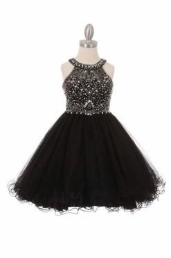 Beaded Short Halter Dress With Ruffled Skirt By Cinderella Couture 5022 -Dresses Shop beaded short halter dress with ruffled skirt by cinderella couture 5022 short cocktail dresses cinderella couture 12 black 325194