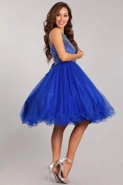 Beaded Short Halter Dress With Ruffled Skirt By Cinderella Couture 5022 -Dresses Shop beaded short halter dress with ruffled skirt by cinderella couture 5022 short cocktail dresses cinderella couture 900772